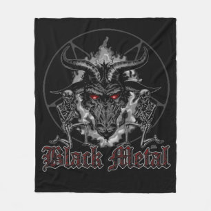 Baphomet Pentagram Black Metal Fleece Deken