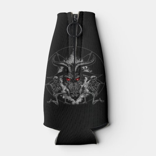 Baphomet Pentagram Black Metal Flesjeskoeler (Achterkant)