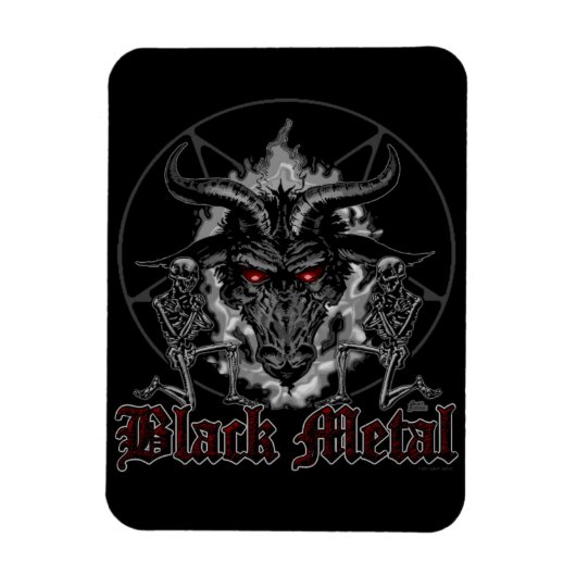 Baphomet Pentagram Black Metal Magneet (Verticaal)