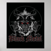 Baphomet Pentagram Black Metal Poster (Voorkant)