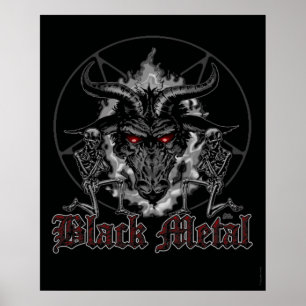 Baphomet Pentagram Black Metal Poster