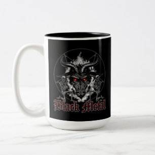 Baphomet Pentagram Black Metal Tweekleurige Koffiemok