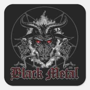 Baphomet Pentagram Black Metal Vierkante Sticker