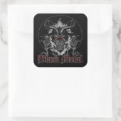 Baphomet Pentagram Black Metal Vierkante Sticker (Tas)