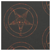 Baphomet Pentagram Gothic Pattern Fabric Stof (Close Up)