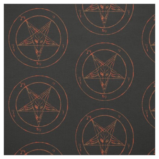 Baphomet Pentagram Gothic Pattern Fabric Stof (Swatch)