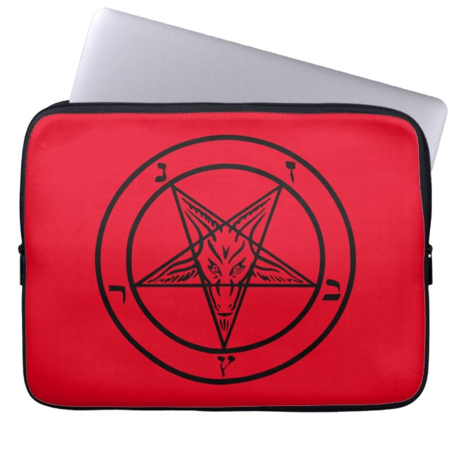 Baphomet Pentagram-laptophoes Laptop Sleeve (Voorkant)
