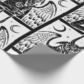 Baphomet Pentagram Maan Koffie Demon Zwart Wit Cadeaupapier (Hoek)