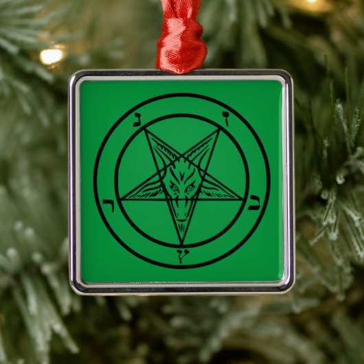 Baphomet Pentagram Metalen Ornament (Boom)