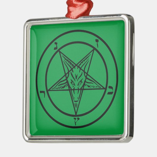 Baphomet Pentagram Metalen Ornament (Links)