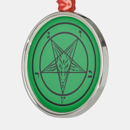 Baphomet Pentagram Metalen Ornament (Links)