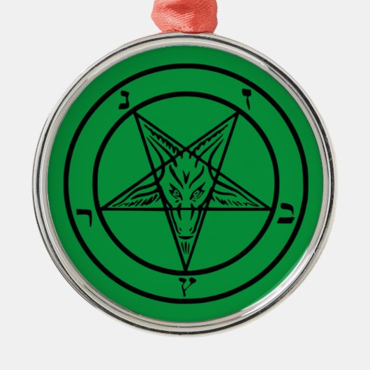 Baphomet Pentagram Metalen Ornament (Voorkant)