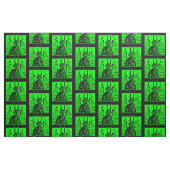 Baphomet Pentagram Moon Coffee Demon Acid Green Stof (Fat Quarter)