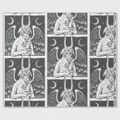 Baphomet Pentagram Moon Coffee Demon White Cadeaupapier (Vlak)