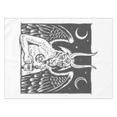Baphomet Pentagram Moon Coffee Demon White Tafelkleed (Voorkant (Horizontaal))