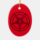 Baphomet Pentagram Satanic Christmas Keramisch Ornament (Voorkant)