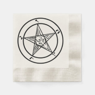 Baphomet Pentagram Satanic Coined Cocktail servet