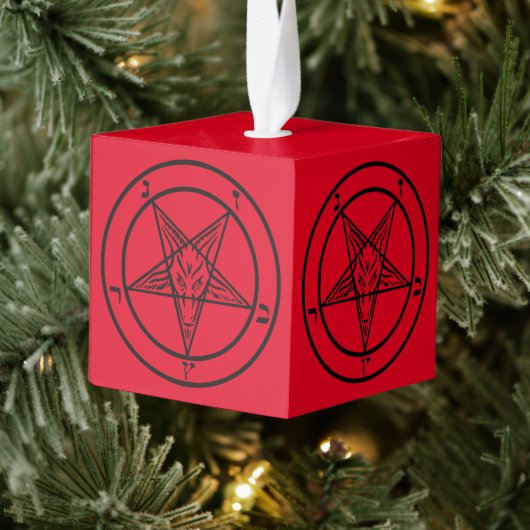 Baphomet Pentagram Satanic Cube Ornament (Boom)