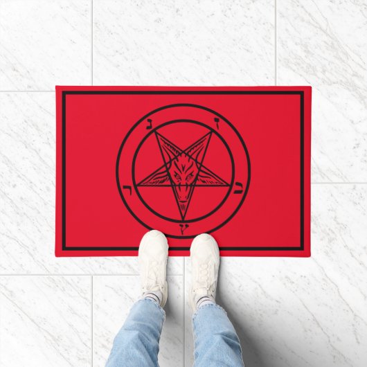 Baphomet Pentagram Satanic Deurmat (Binnen)