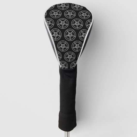 Baphomet Pentagram Satanic Golfheadcover (Voorkant)