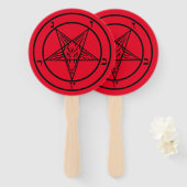 Baphomet Pentagram Satanic Handwaaier (Voorkant en achterkant)