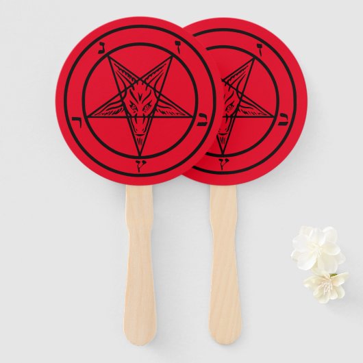Baphomet Pentagram Satanic Handwaaier (Voorkant en achterkant)