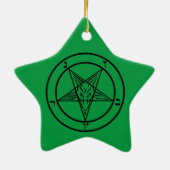 Baphomet Pentagram Satanic Keramisch Ornament (Achterkant)