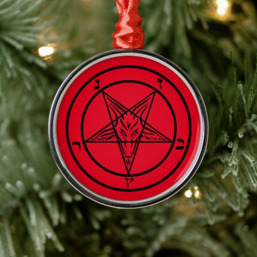 Baphomet Pentagram Satanic Metalen Ornament (Boom)