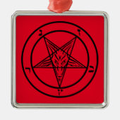 Baphomet Pentagram Satanic Metalen Ornament (Voorkant)