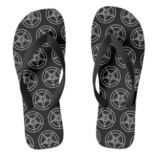 Baphomet Pentagram Satanic Teenslippers (Voetbed)