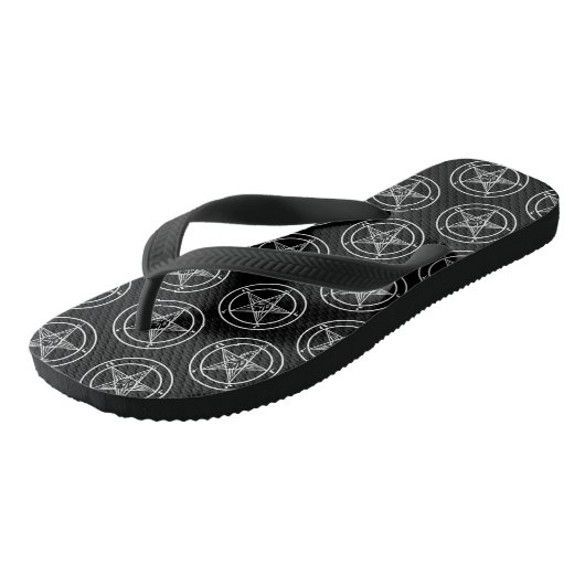 Baphomet Pentagram Satanic Teenslippers (Schuin)