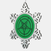 Baphomet Pentagram Satanic Tin Sneeuwvlok Ornament (Rechts)