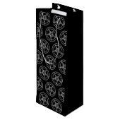Baphomet Pentagram Satanic Wijn Cadeautas (Achterkant Gekanteld)