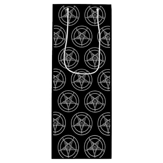 Baphomet Pentagram Satanic Wijn Cadeautas (Voorkant)