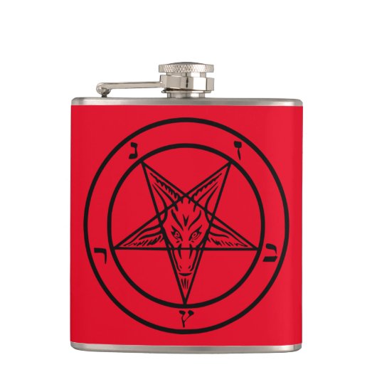 Baphomet Pentagram Satanische kolf Heupfles (Voorkant)