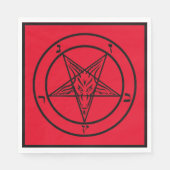 Baphomet Pentagram Satanische lunch Servet (Voorkant)