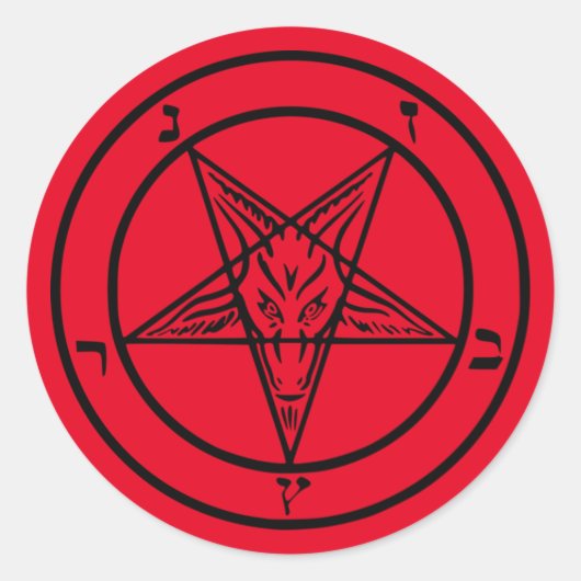 Baphomet Pentagram Satanische Sticker (Voorkant)