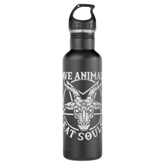Baphomet & Pentagram, Save Animal Eat Souls Gothic Waterfles (Voorkant)