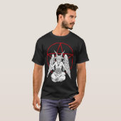 Baphomet Praying Demon Satanic Lucifer Beelzebub T-shirt (Voorkant volledig)