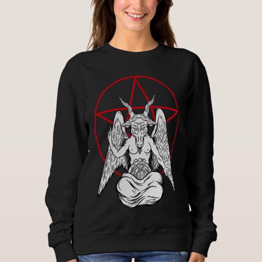 Baphomet Praying Demon  Satanic Lucifer Beelzebub Trui (Voorkant)