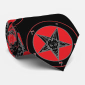 Baphomet Red Black en Grey Stropdas (Opgerold)
