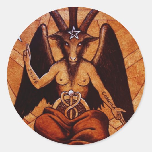 baphomet ronde sticker (Voorkant)