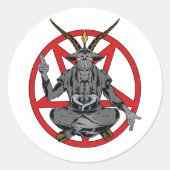 Baphomet Ronde Sticker (Voorkant)