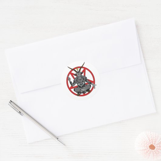 Baphomet Ronde Sticker (Envelop)