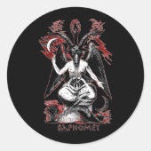 Baphomet Ronde Sticker (Voorkant)