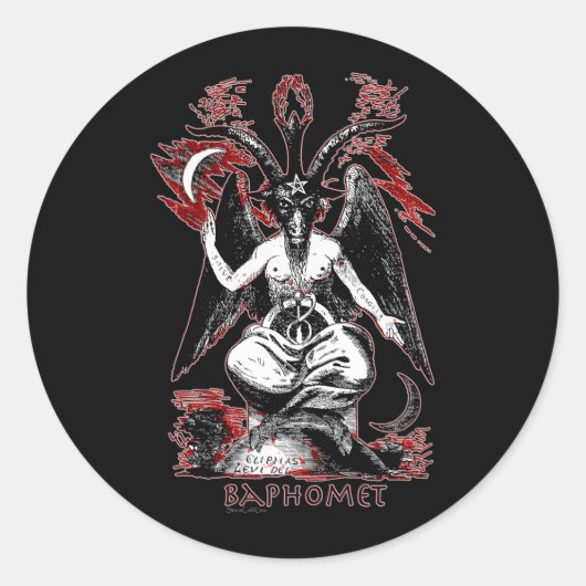 Baphomet Ronde Sticker (Voorkant)
