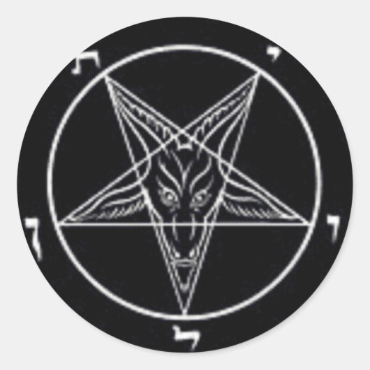 Baphomet Ronde Sticker Set (Voorkant)