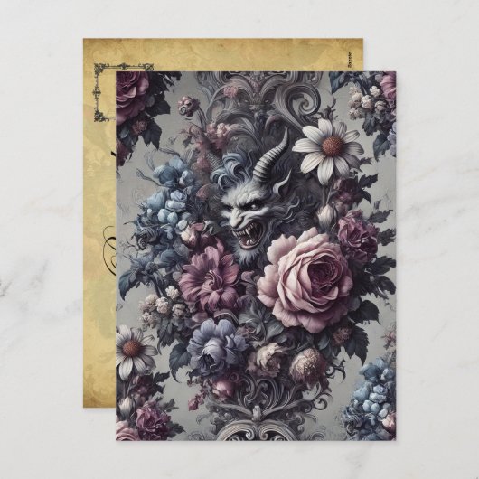 Baphomet’s Boeket – Gotisch Victoriaans Feestdagenkaart (Voorkant / Achterkant)