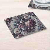 Baphomet’s Bouquet – Gotische Bloemen Kartonnen Onderzetters (Schuin)