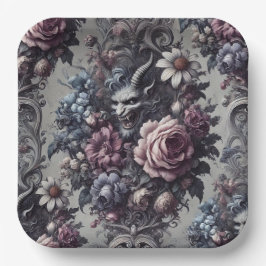 Baphomet’s Bouquet – Gotische Bloemen Papieren Bordje